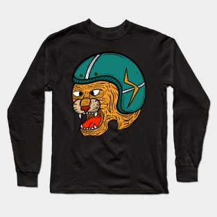 Tiger and Helmet Motorcycle Long Sleeve T-Shirt